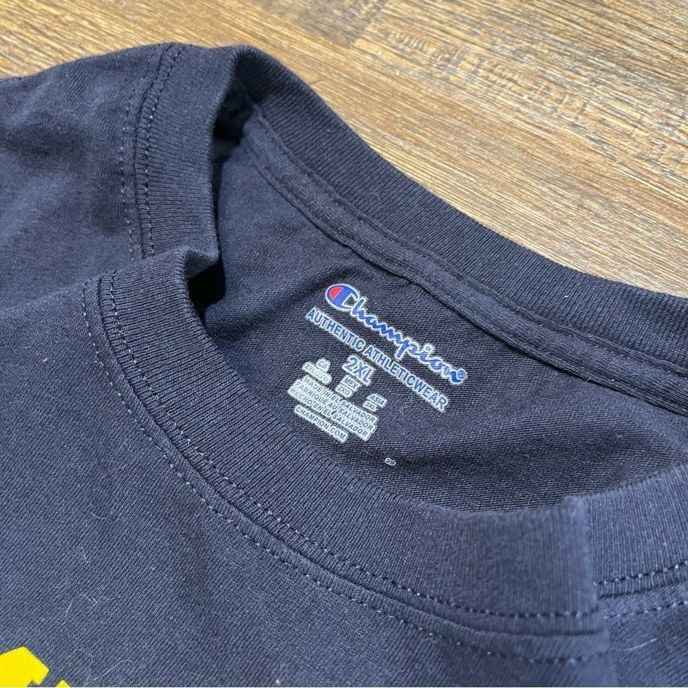 Champion Michigan Basketball 2021 Big Ten Champions T Shirt Mens 2XL Navy Blue - Picture 4 of 5